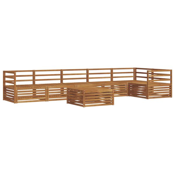 vidaXL Zunanja garnitura za sedenje 7 pcs Naravna Masiven les akacije