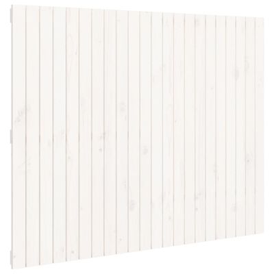 vidaXL Stensko posteljno vzglavje belo 140x3x110 cm trdna borovina