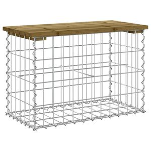 vidaXL Vrtna klop gabion 63x31,5x42 cm impregnirana borovina