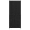 vidaXL Visok predalnik s predalom 2 pcs Črna Orehovina Konstruiran les