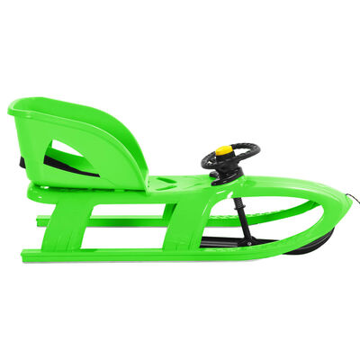 vidaXL Sani s sedežem in volanom zelene 102,5x40x23 cm polipropilen