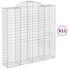 vidaXL Obokana gabion ko&scaron;ara 11 kos 200x50x200/220 cm pocinkano železo
