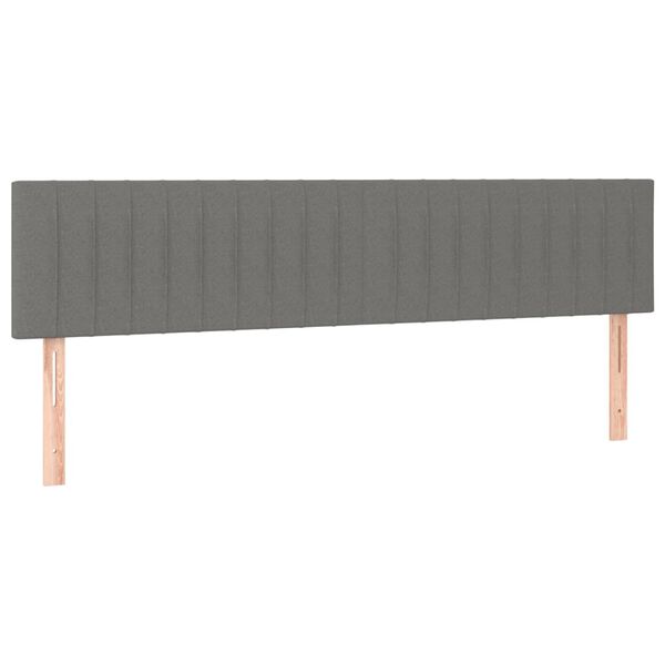 vidaXL Posteljno vzglavje temno siva 180x5x78/88 cm blago