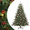 vidaXL Umestno božično drevo Zelena 180 cm PVC, kovina in plastika
