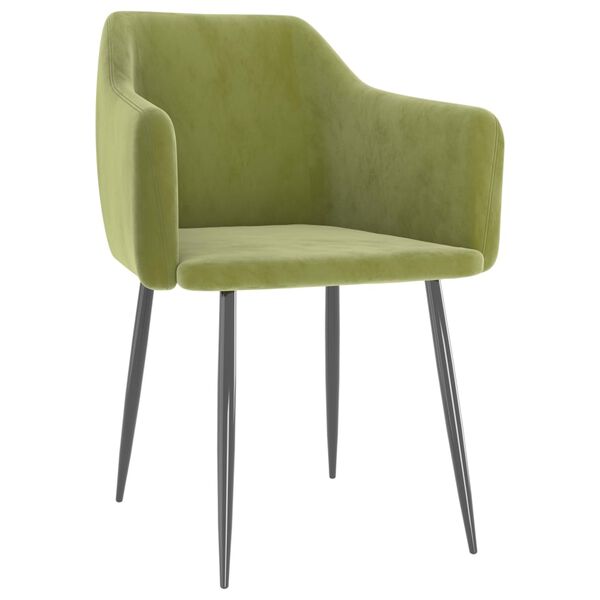 vidaXL Vrtljiv jedilni stol 2 kosa svetlo zelen žamet