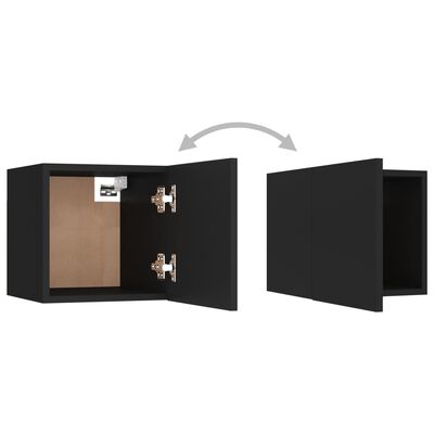 vidaXL Stenske TV omarice 4 kosi črne 30,5x30x30 cm