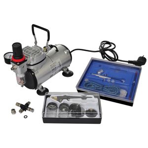 vidaXL Airbrush kompresor komplet z 2 pi&scaron;tolama