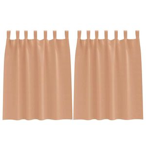 vidaXL Zavese za zatemnitev z obroči 2 pcs Svetlo rjava 140 x 140 cm