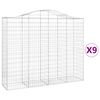 vidaXL Obokana gabionska ko&scaron;ara 9kos 200x50x160/180cm pocinkano železo