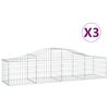 vidaXL Obokane gabion ko&scaron;are 3 kosi 200x50x40/60 cm pocinkano železo