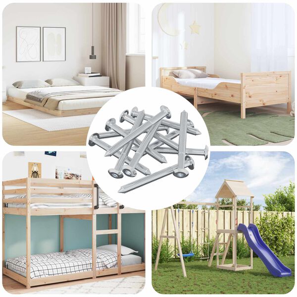 vidaXL Vijak 1600 pcs srebrna M6 x 60 mm Jeklo