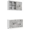vidaXL Kuhinjska enota LUCCA 4 pcs Betonsko siva Inženirski les