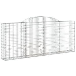 vidaXL Obokana gabionska ko&scaron;ara 300x30x120/140 cm pocinkano železo