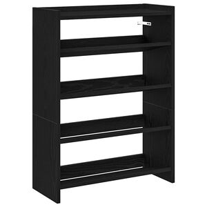 vidaXL Regal za čevlje črn 60x25x81 cm inženirski les