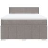 vidaXL Box spring postelja z vzmetnico taupe 140x190 cm blago