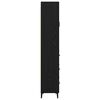 vidaXL Visok predalnik s predalom Črna Orehovina 69,5 x 34 x 180 cm