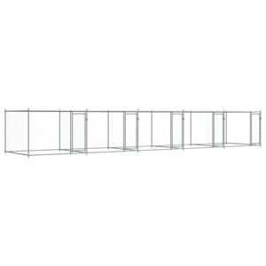 vidaXL Pasji boks z vrati siv 10x2x1,5 m pocinkano jeklo