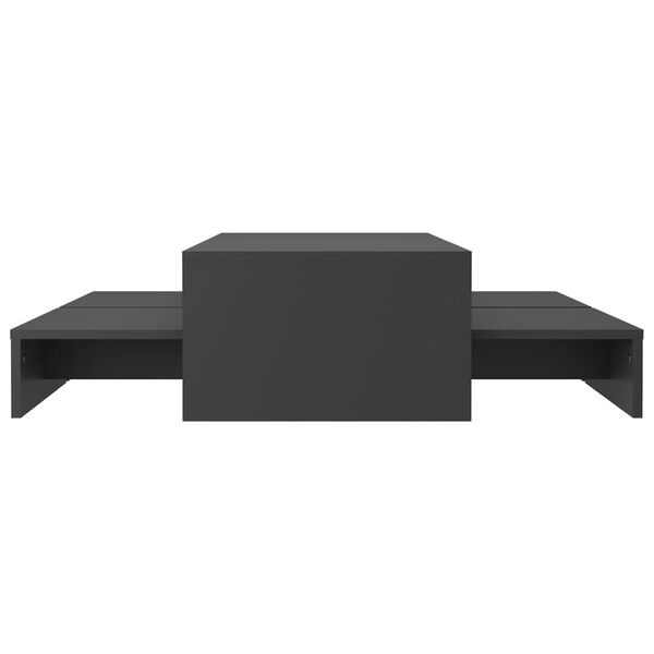 vidaXL Komplet klubskih mizic sive barve 100x100x26,5 cm iverna plo&scaron;ča