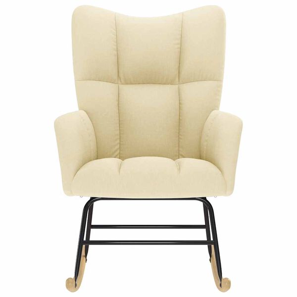 vidaXL Gugalni stol krem blago