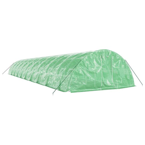 vidaXL Rastlinjak z jeklenim ogrodjem zelen 100 m&sup2; 20x5x2,3 m