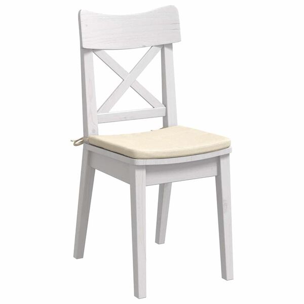 vidaXL Sedežne blazine 4 pcs krema 40 x 40 x 3 cm Žametna tkanina