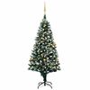 vidaXL Umetno božično drevo z LED in kompletom krogel in storži 180 cm