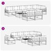 vidaXL Zunanja garnitura za sedenje z blazino 9 pcs Naravna in smetana