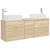 vidaXL Komplet omaric za kopalnico 3 kos Sonoma hrast 136 x 35 x 80 cm