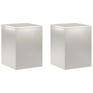 vidaXL Stojalo za rastline 2 pcs Srebrna 30 x 30 x 40 cm Jeklo