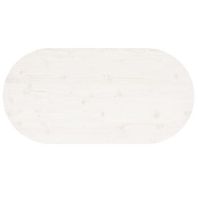 vidaXL Mizna plošča bela 90x45x2,5 cm trdna borovina ovalna