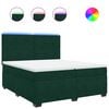 vidaXL Box spring postelja z vzmetnico temno zelena 200x200 cm žamet
