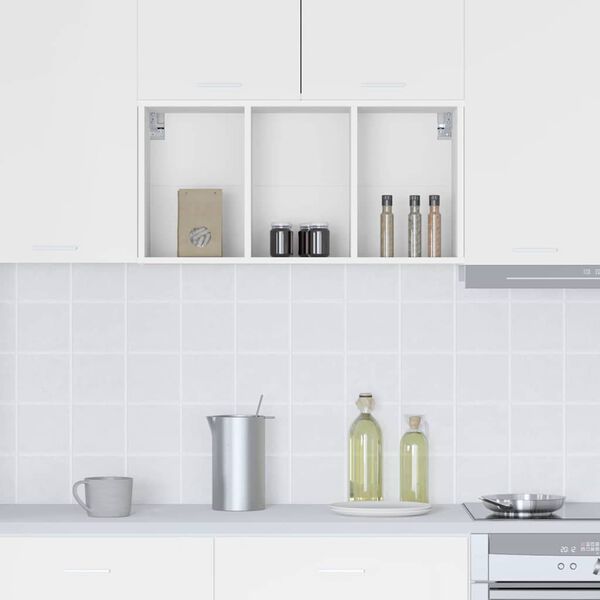 vidaXL Viseča omarica Bela 40 x 29,5 x 80 cm Konstruiran les