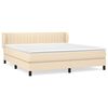 vidaXL Box spring postelja z vzmetnico krem 160x200 cm blago