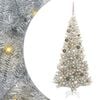 vidaXL Božično drevo z LED-lučkami Srebrna 180 cm PET in jeklo