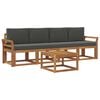 vidaXL Zunanja garnitura za sedenje 5 pcs Naravna in antracitna