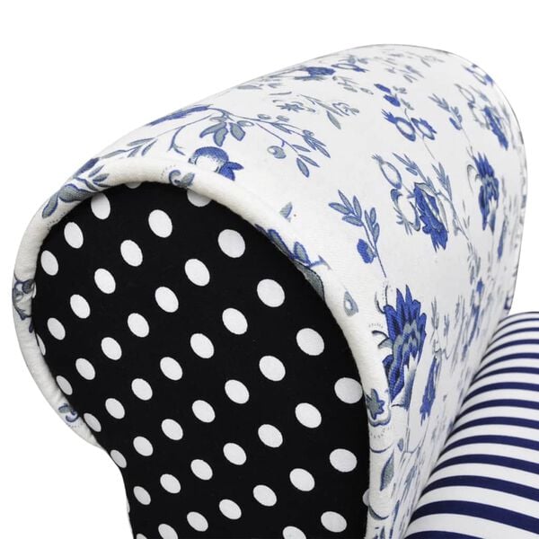 vidaXL Klop krpanka modra in bela