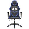 vidaXL Gaming stol črno in modro umetno usnje