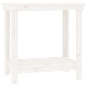 vidaXL Delovna miza bela 80x50x80 cm trdna borovina