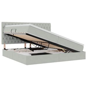 vidaXL Postelja z dodatnim prostorom za shranjevanje in vzmetnico