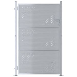 vidaXL Vrtna vrata 85 x 120 cm Nerjaveče jeklo Srebrna Zaklenljivo