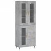 vidaXL Visoka komoda betonsko siva 69,5x34x180 cm inženirski les
