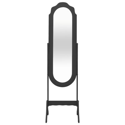 vidaXL Prostostoječe ogledalo črno 45,5x47,5x160 cm inženirski les