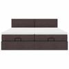 vidaXL Otomanski posteljni okvir z vzmetnicami rjav 160x200 cm blago