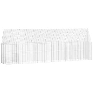vidaXL Kletka za pi&scaron;čance 2 kos Srebrna 600 x 100 x 210 cm