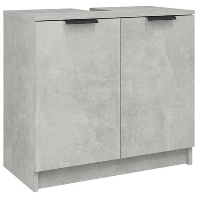 vidaXL Komplet kopalniških omaric 4-delni betonsko siv konstruiran les