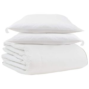 vidaXL Zimska posteljnina z blazino 3 pcs Bela Perje
