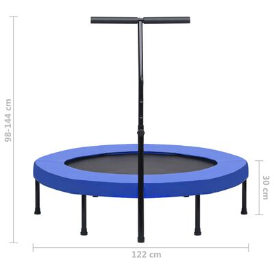 vidaXL Fitnes trampolin z ročajem in varnostno oblogo 122 cm