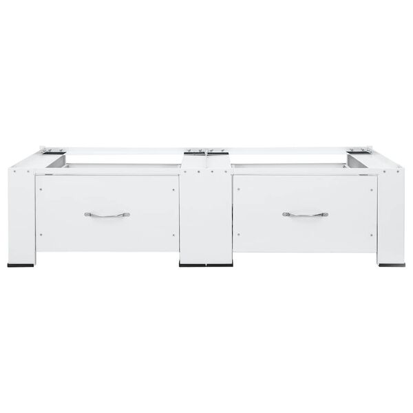 vidaXL Dvojni podstavek za pralni in su&scaron;ilni stroj s predaloma bel