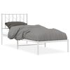 vidaXL Kovinski posteljni okvir z vzglavjem bel 80x200 cm