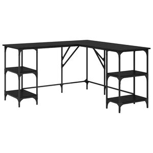 vidaXL Miza Črna Orehovina 139 x 139 x 75 cm Inženirski les